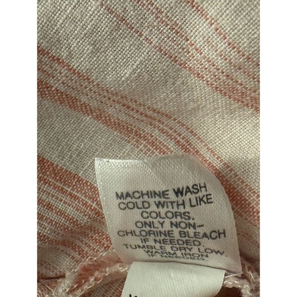 J. Jill Coral Plaid Linen Sleeveless Maxi Dress Size 4X 26 28 Summer Plus Cruise - Picture 9 of 9